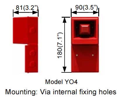Clifford & Snell - YO4 Yodalarm Sounder - Hazardous Area (ATEX) Zone 1 & Zone 2 - Dimensions Illustration